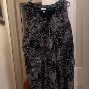 J JILL Navy sailboat dress -  size large
